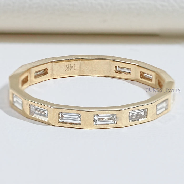 Baguette Cut Lab Diamond Eternity Band In Flush Set 