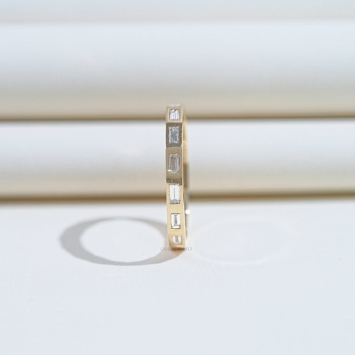Baguette Cut Lab Diamond Eternity Band In Flush Set 