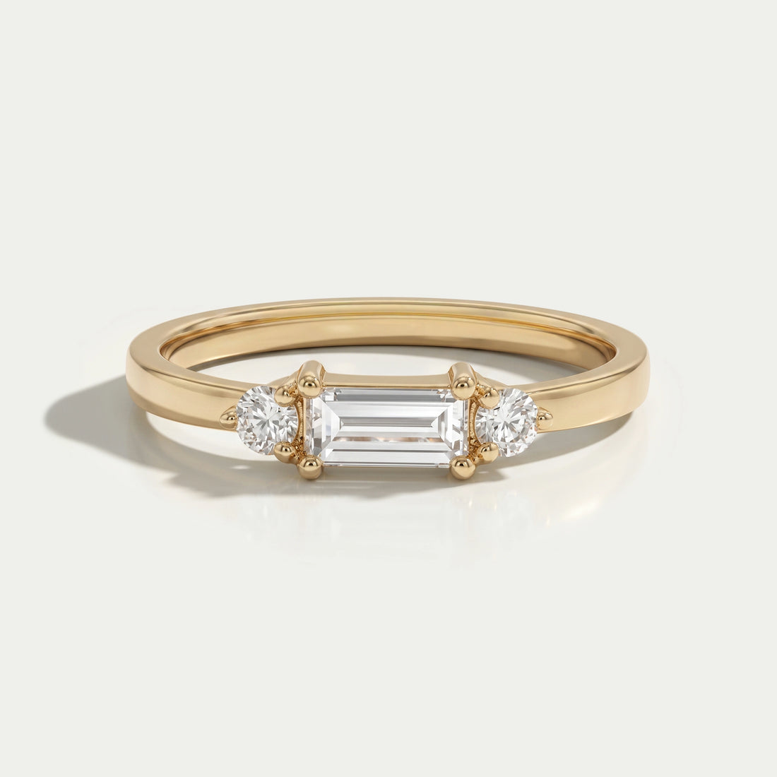 Baguette Cut Lab Diamond Dainty Ring Ring