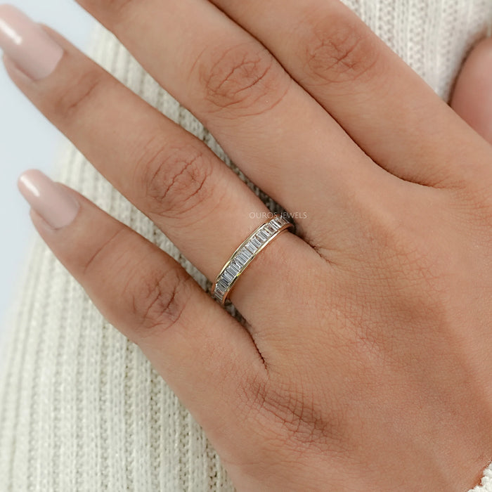 Baguette Lab Grown Diamond Channel Set Half Eternity Ring