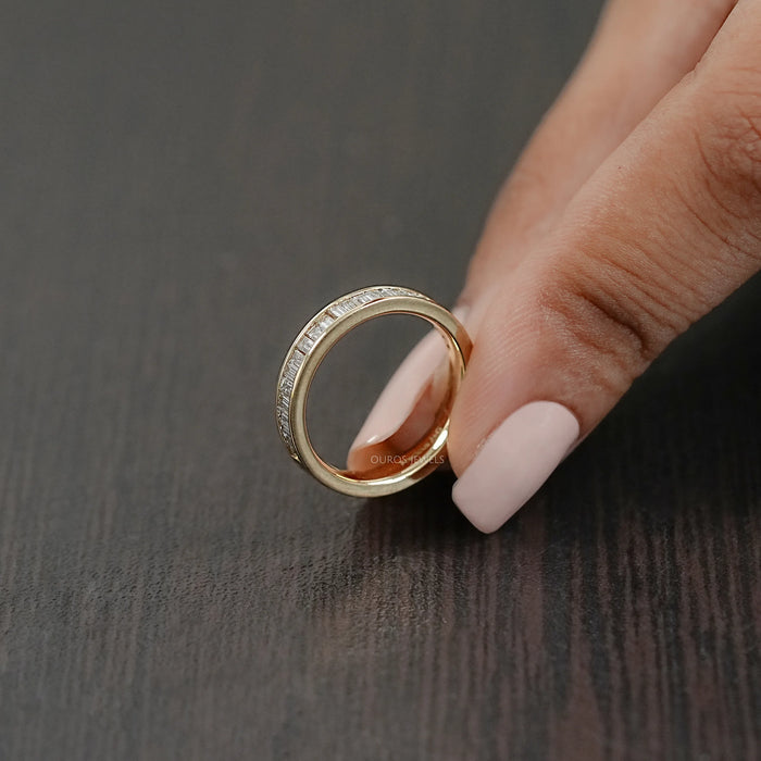 Baguette Lab Grown Diamond Channel Set Half Eternity Ring