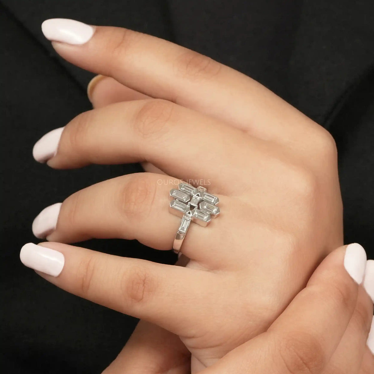 Bezel Set Baguette Cut Lab Grown Diamond Ring