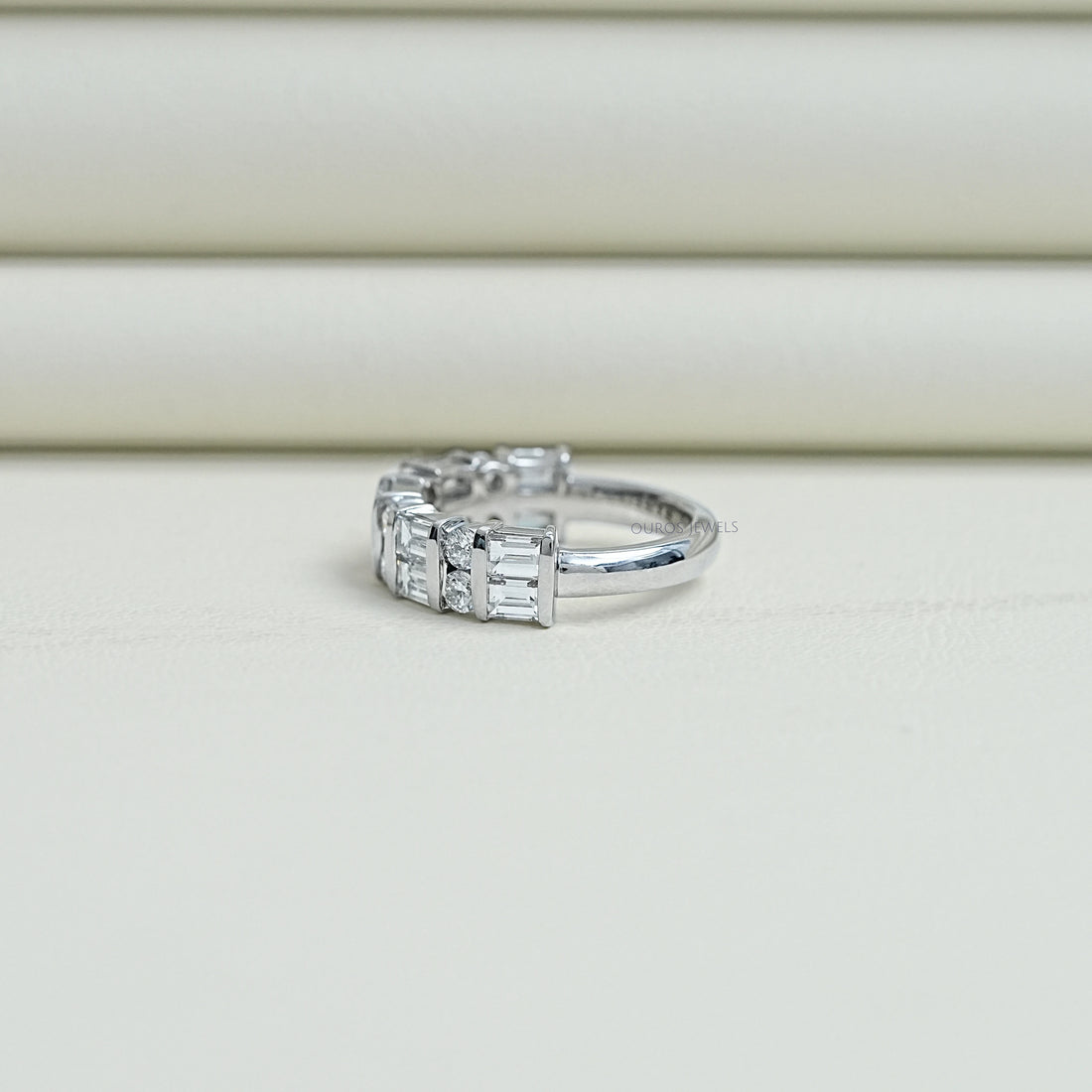 Bar Set Multi Diamond Wedding Band Rings