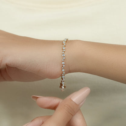 Bezel Set Bubble Diamond Tennis Bracelet Bracelet
