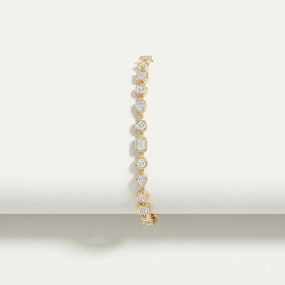 Multi Shape Bezel Set Tennis Bracelet Bracelet