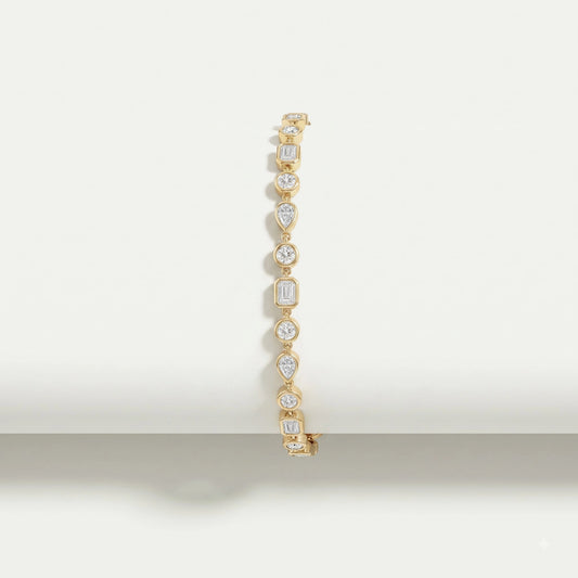 Multi Shape Lab Created Diamond Tennis Bracelet