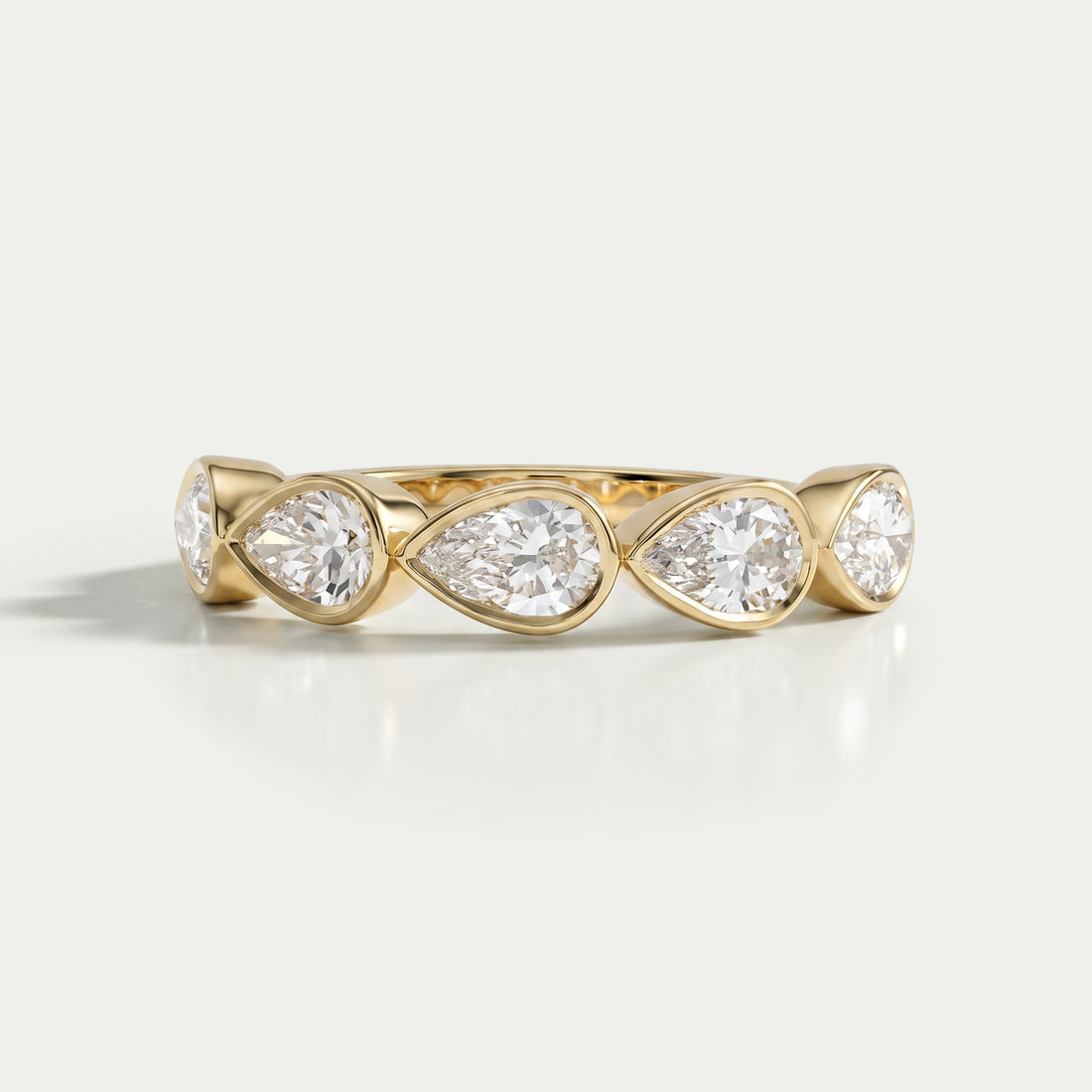 East West Bezel Pear Diamond Band Ring