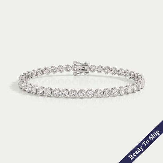 3.00 MM Round Lab Diamond Bezel Set Tennis Bracelet Bracelet