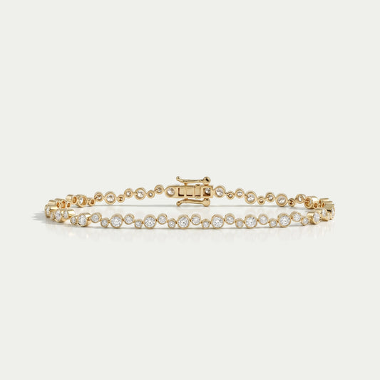 Bezel Set Bubble Diamond Tennis Bracelet Bracelet