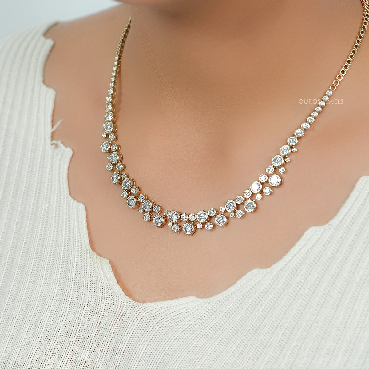 Pear Shaped Lab Grown Diamond Tennis Necklace