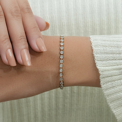 East West Lab Diamond Bezel Set Tennis Bracelet Bracelet