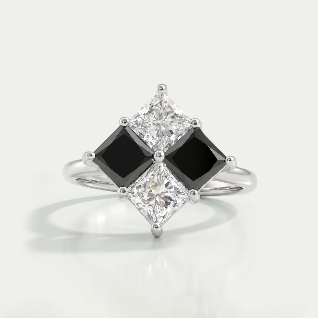 Princess Cut Black Diamond Anniversary Rings Ring
