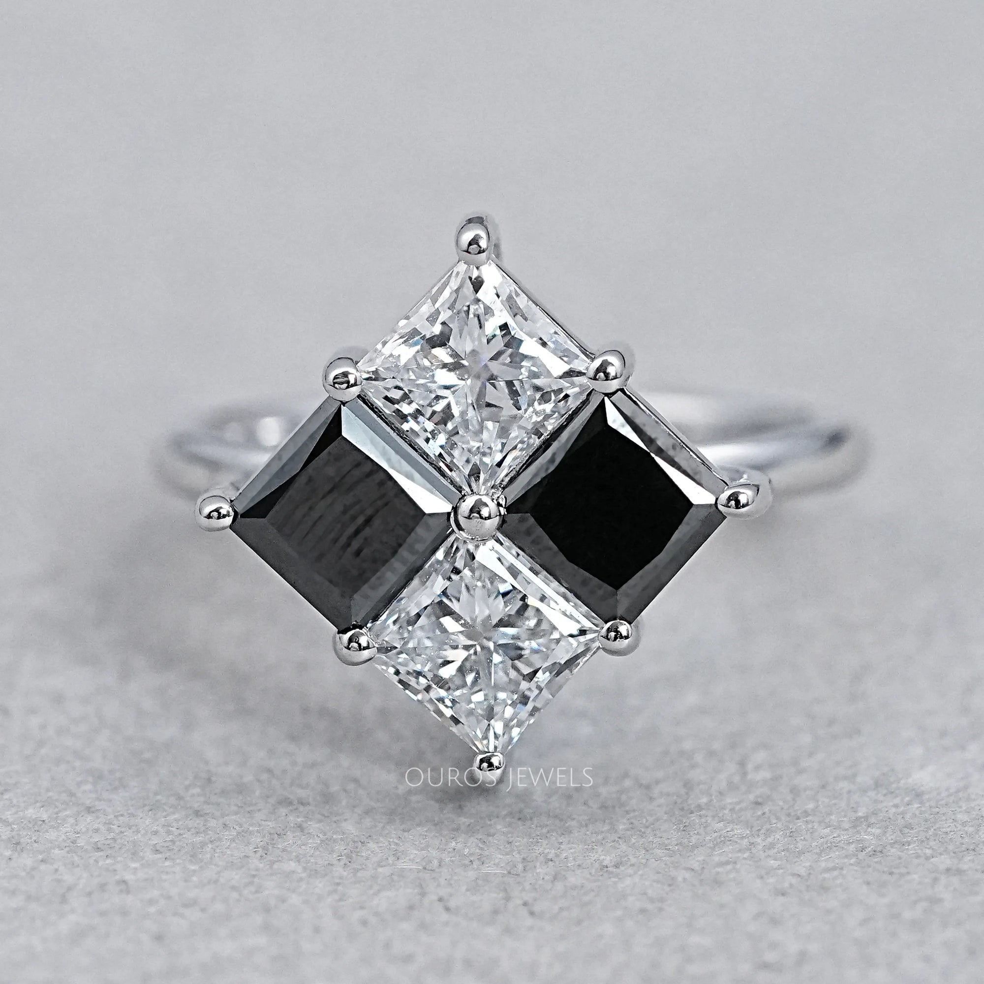 Princess Cut Black Diamond Anniversary Rings Ring