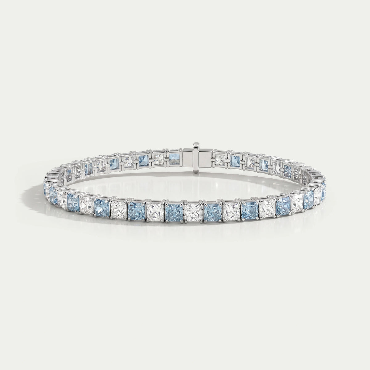 Blue Cushion Cut Lab Grown Diamond Bracelet Bracelet