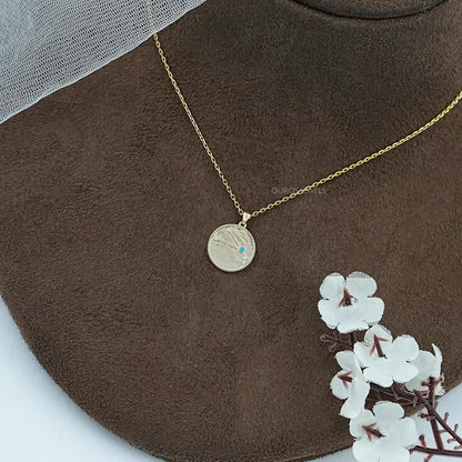 Aries Zodiac Blue Topaz Gemstone Pendant