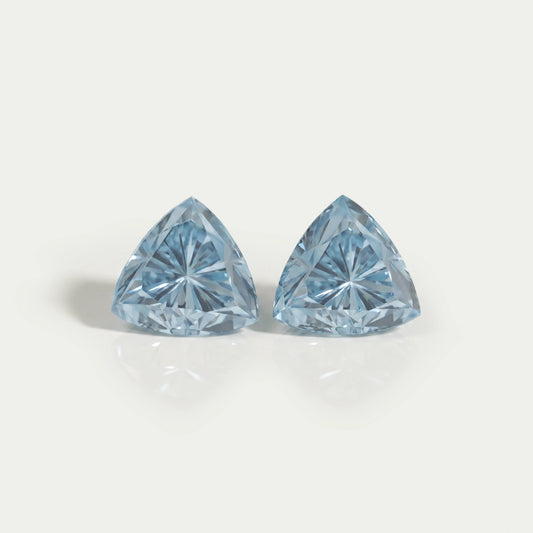 Blue Trillion Cut Lab Grown Diamond Loose