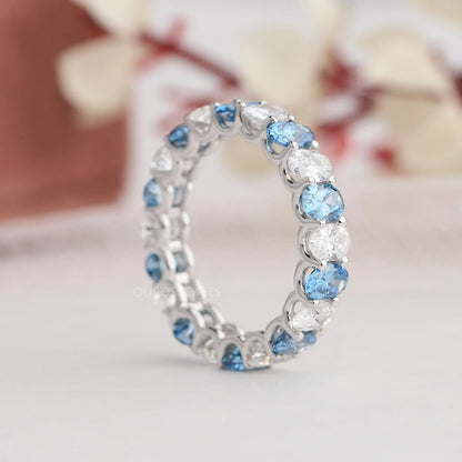 Oval Cut Lab Grown Diamond Full Eternity Wedding Band Ring