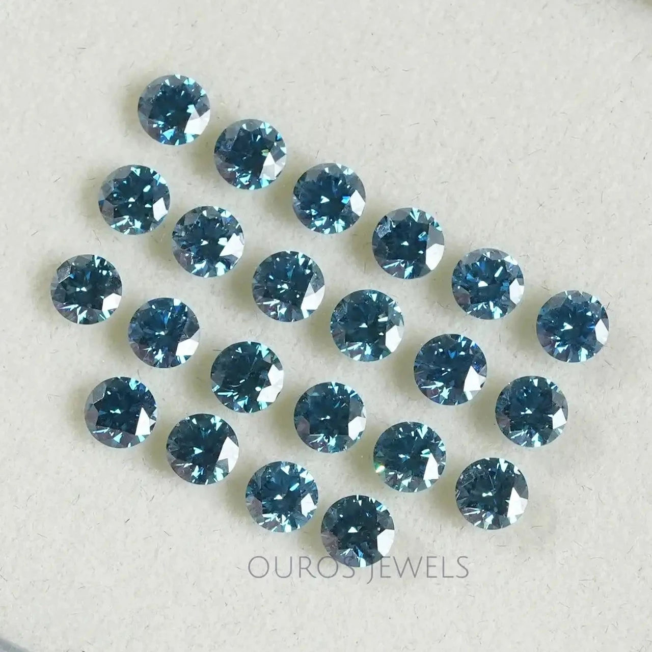 Blue Round Cut Lab Grown Diamond Loose