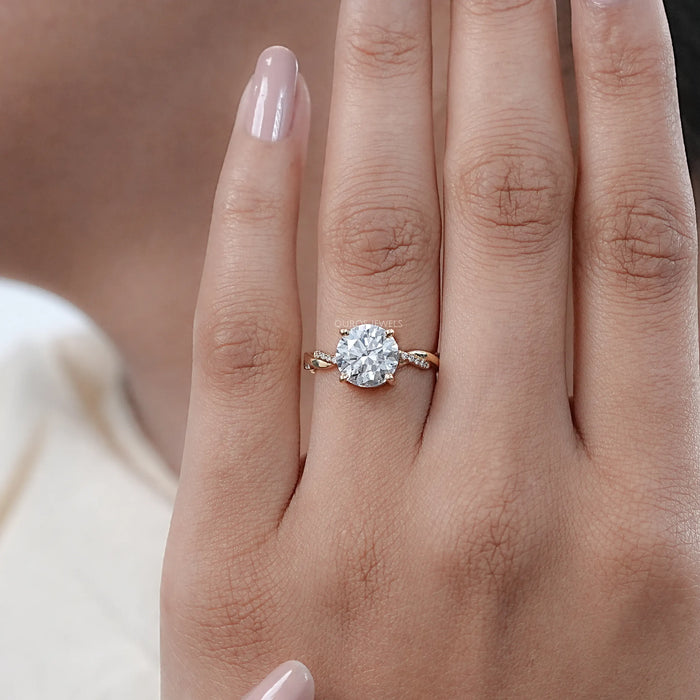 Infinity Twisted Round Diamond Wedding Ring