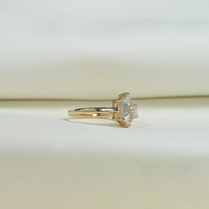 Step Cut Arrow And Round Lab Diamond Anniversary Ring