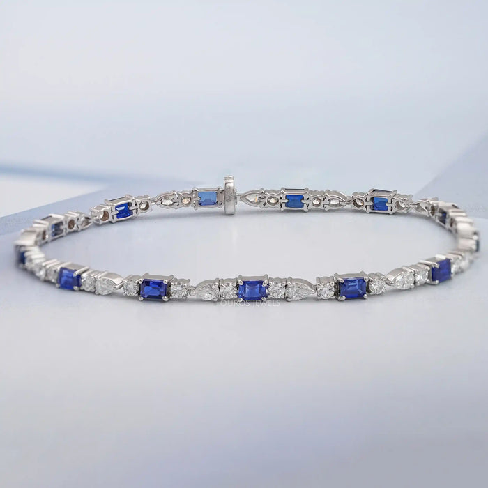 Emerald Cut Lab grown Diamond Bracelet