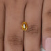 1.80 carat yellow briolette cut lab created diamond loose on hand