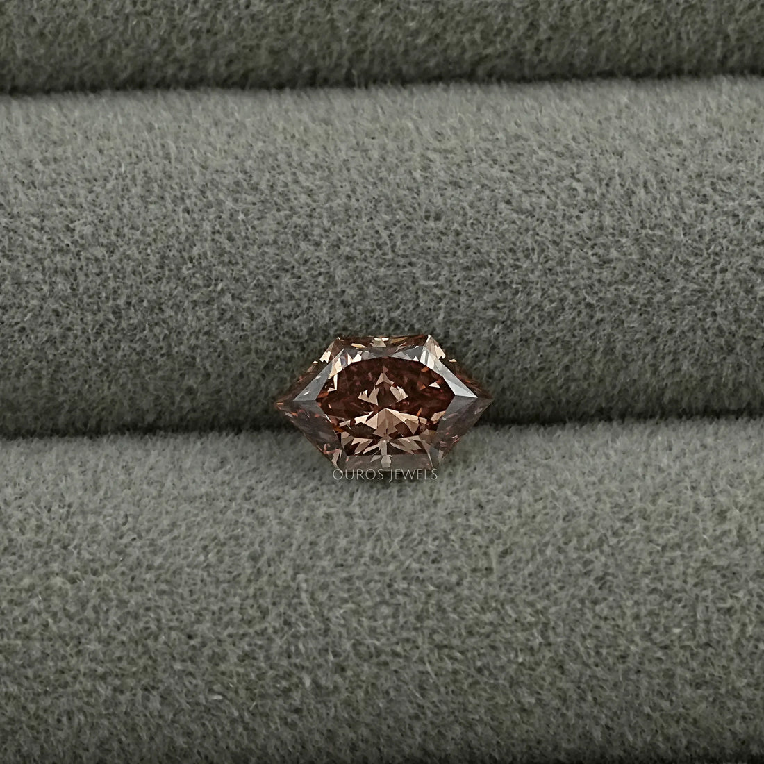 Champagne Elongated Brilliant Hexagon Lab Diamond Loose Loose