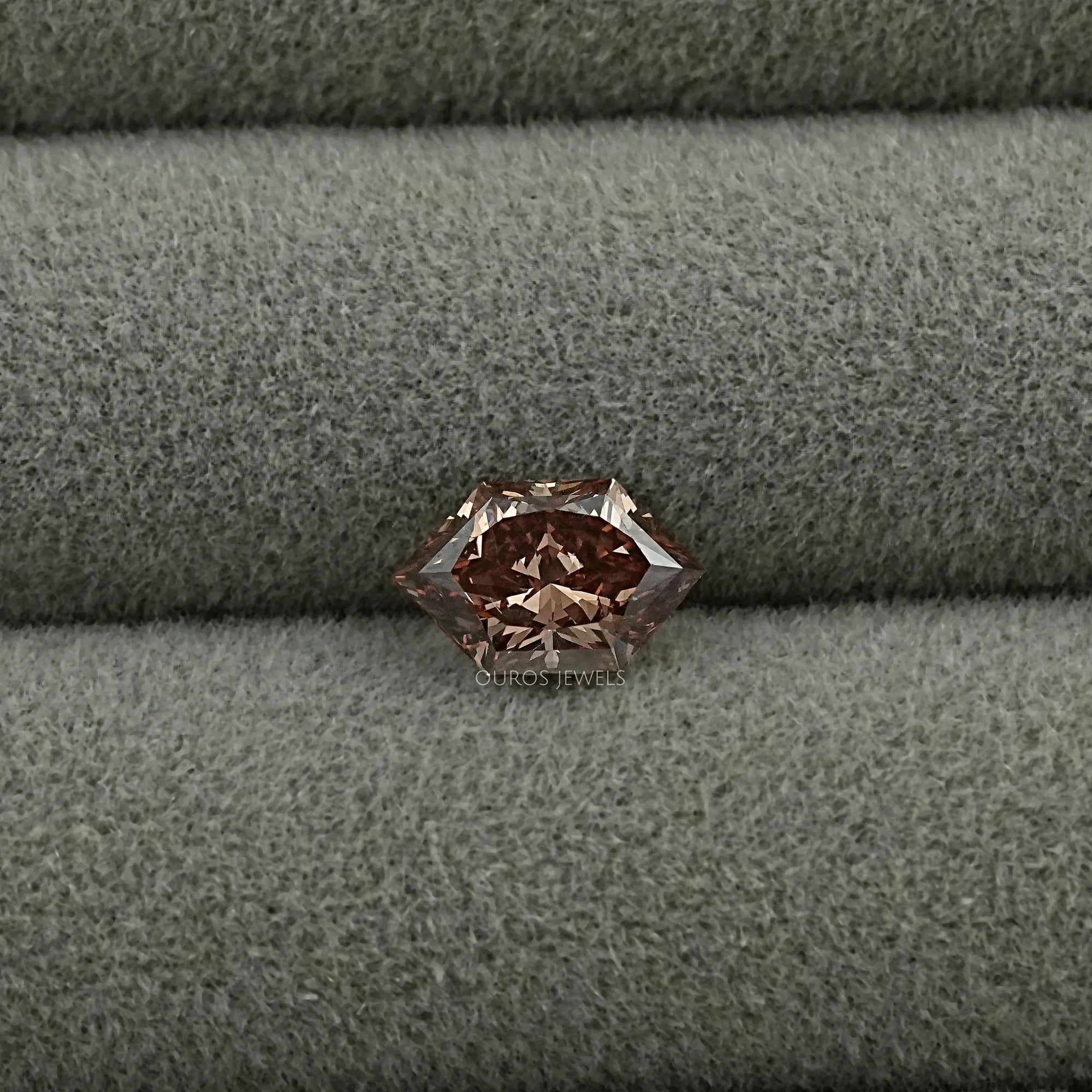 Champagne Elongated Brilliant Hexagon Lab Diamond Loose Loose