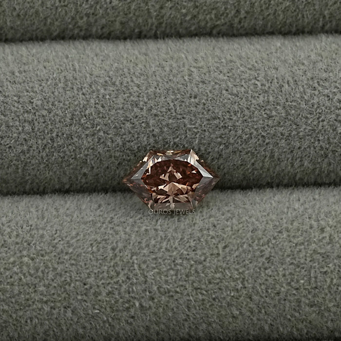 Champagne Elongated Brilliant Hexagon Lab Diamond Loose