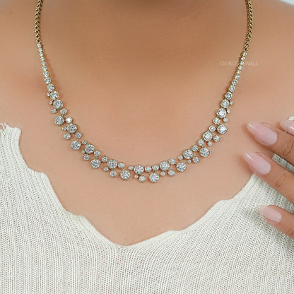 Pear Shaped Lab Grown Diamond Tennis Necklace