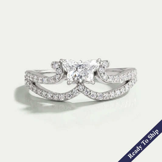 Butterfly Diamond Crown Style Dainty Ring