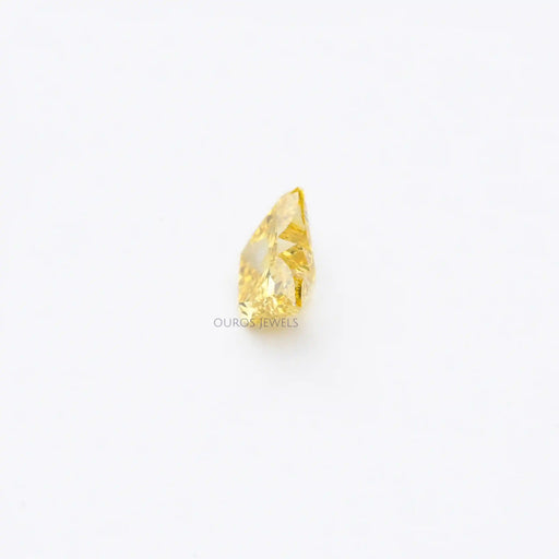 side view of 1.55 carat yellow butterfly shape lab made diamond loose