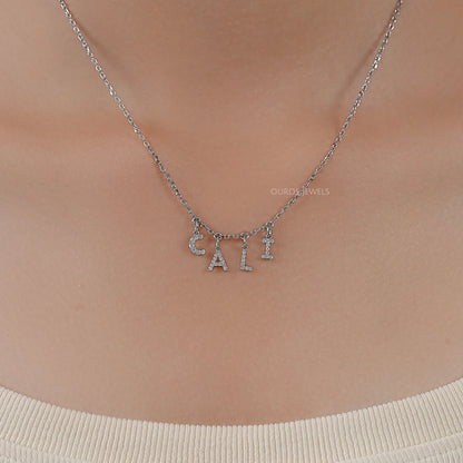 CALI Letter Round Diamond Customize Pendant