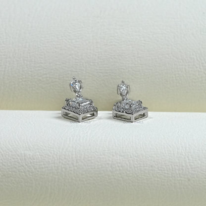 Carre Cut Lab Diamond Dangle Earrings Earring