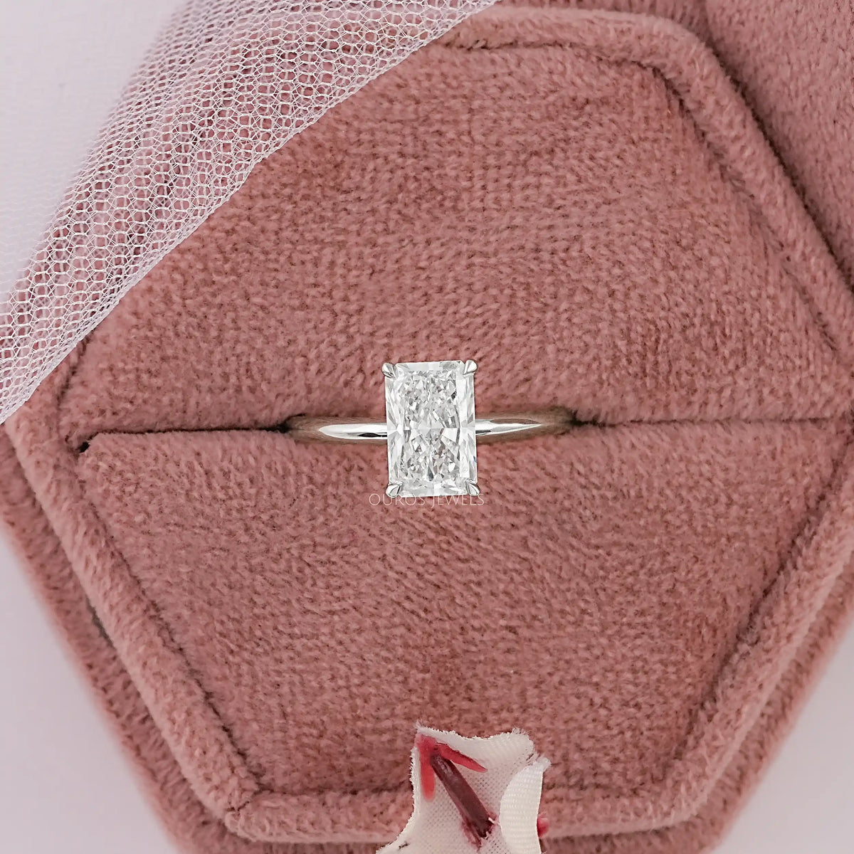Radiant Cut Solitaire Diamond Engagement Ring Ring