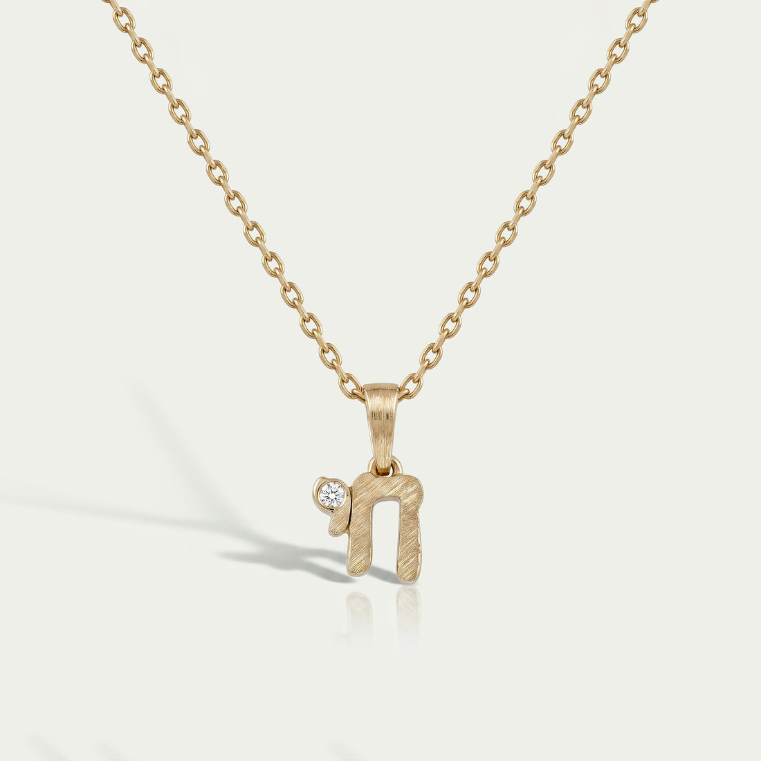Round Diamond Chai Charm Pendant Necklaces