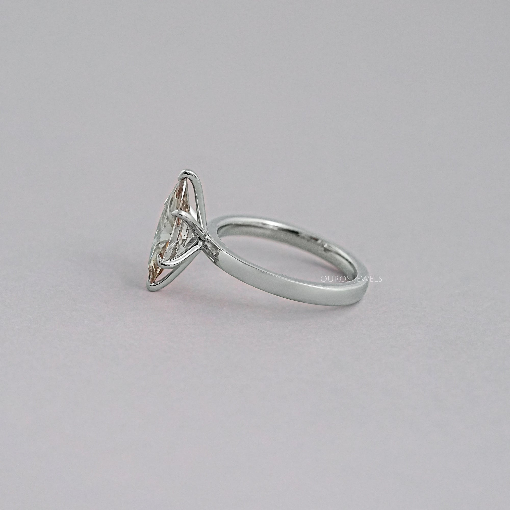 Champagne Marquise Lab Diamond Solitaire Ring Ring