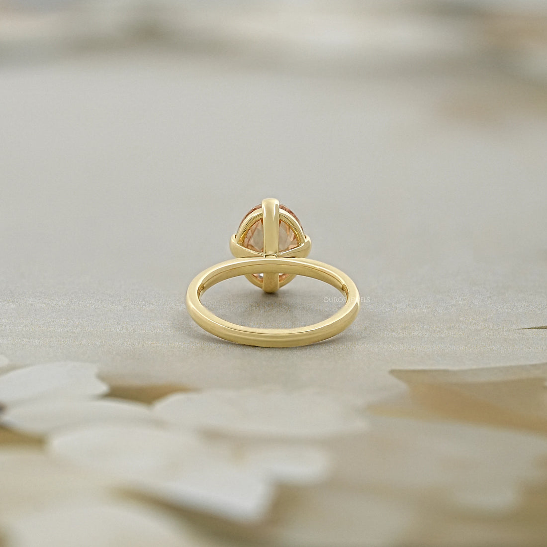 Champagne Old Mine Oval Cut Solitaire Ring Ring