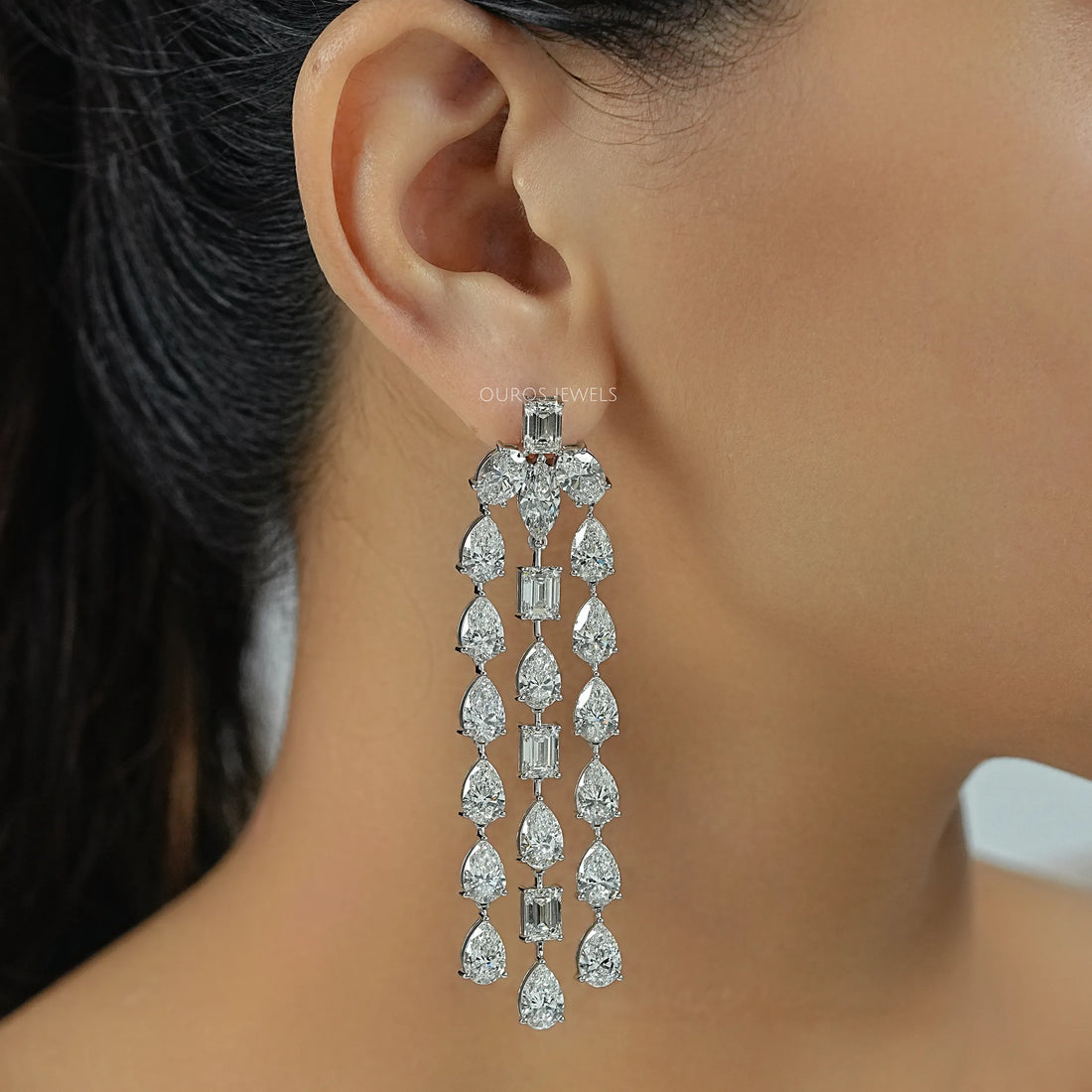 Multi Lab Diamond Chandelier Earrings Earrings