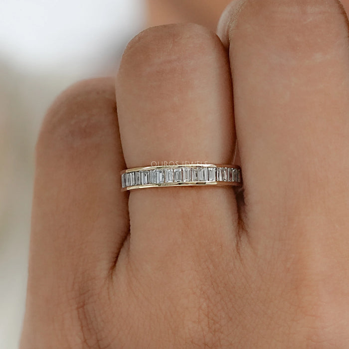 Baguette Lab Grown Diamond Channel Set Half Eternity Ring