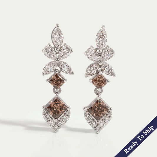 Chocalate Princess Lab Diamond Drop Earrings Earrings