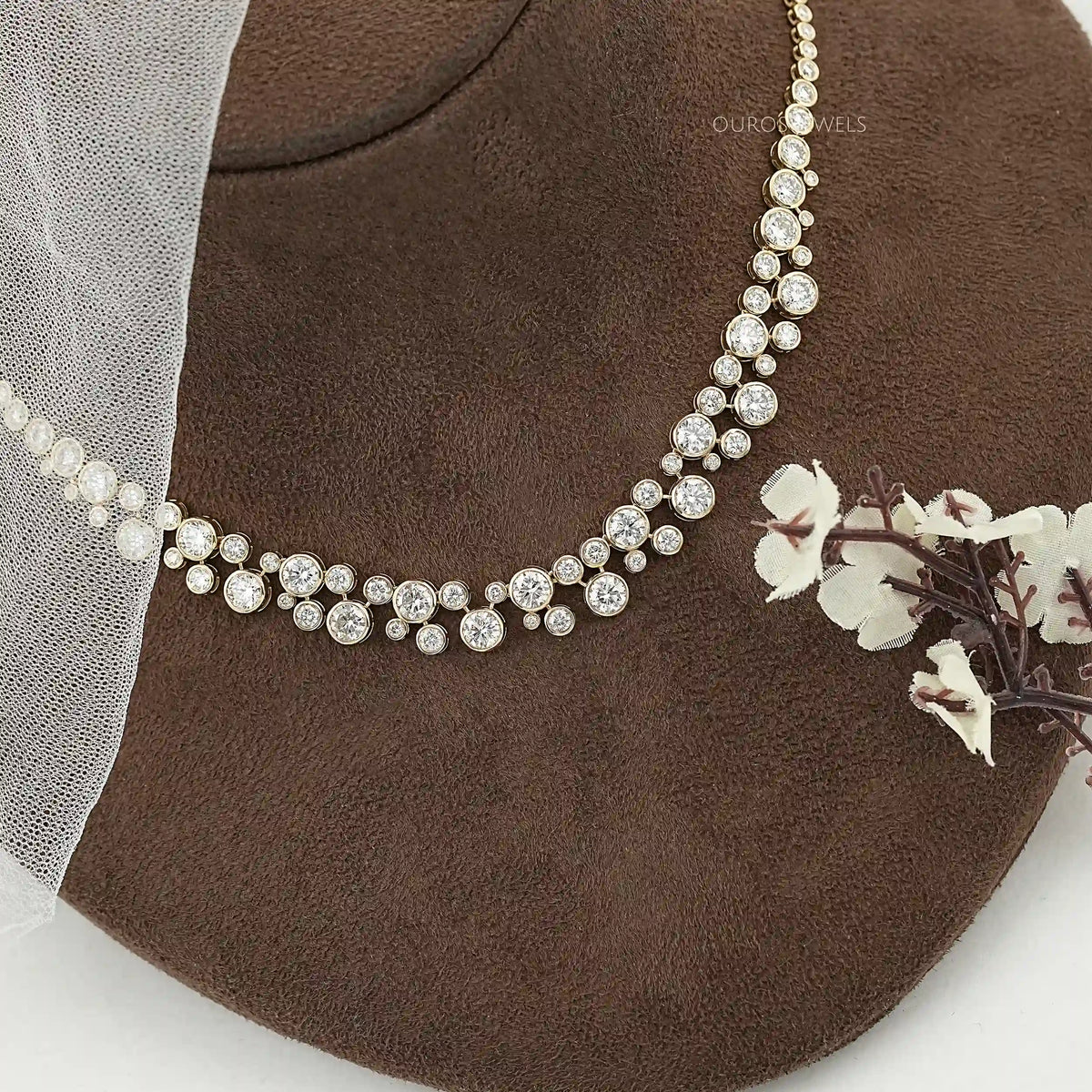 Pear Shaped Lab Grown Diamond Tennis Necklace