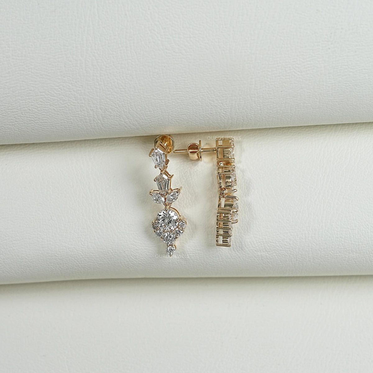 Multi Diamond Dangle Earring