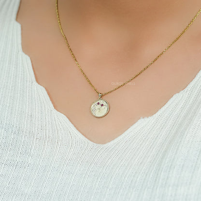 Aquarius Zodiac Ruby Gemstone Pendant