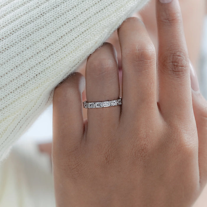 Criss Cut East West Lab Grown Diamond Eternity Band 