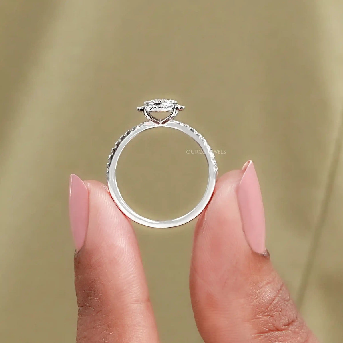Round Diamond Crossover Ring Rings