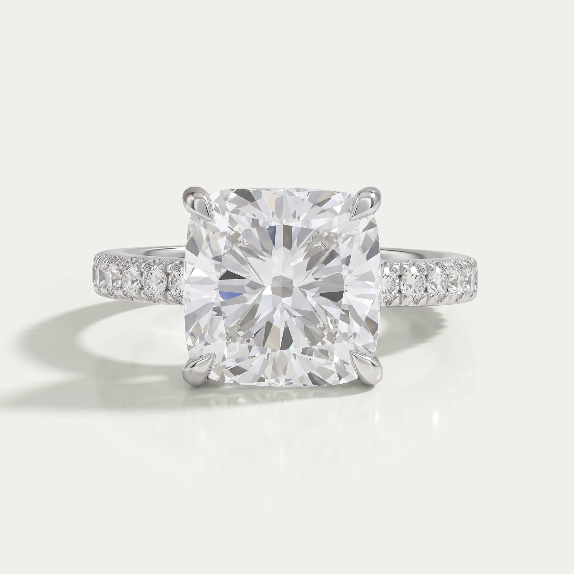 Cushion Lab Diamond Hidden Halo Engagement Ring Rings