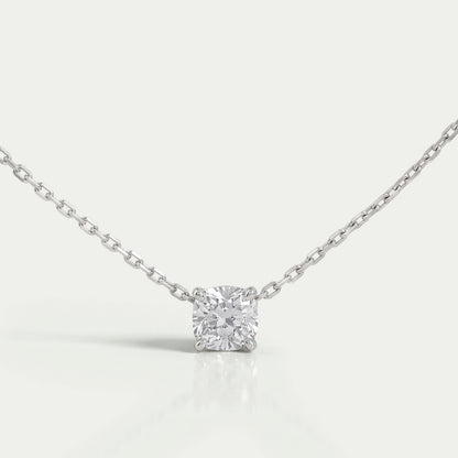 Certified Cushion Cut Lab Grown Diamond Pendant Necklaces