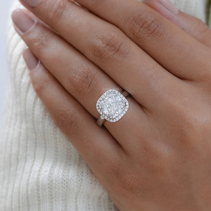 Cushion Lab Grown Diamond Halo Engagement Ring