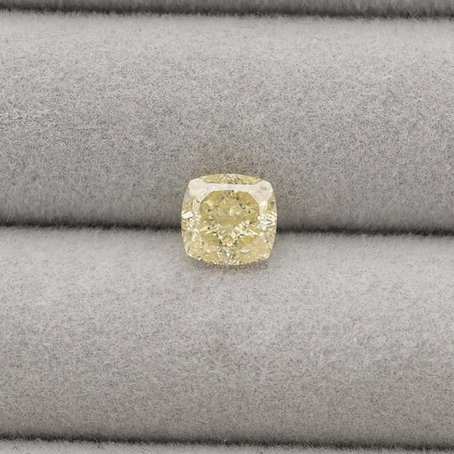 2.20 carat cushion cut lab grown loose diamond yellow in box